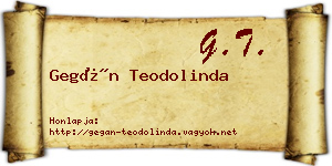 Gegán Teodolinda névjegykártya